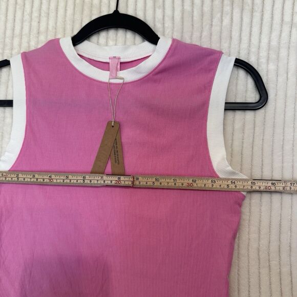 NWT Skims Soft Lounge Ringer Tee Shirt Bubblegum Pink Size Medium Modal Blend - Picture 3 of 6